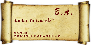 Barka Ariadné névjegykártya
